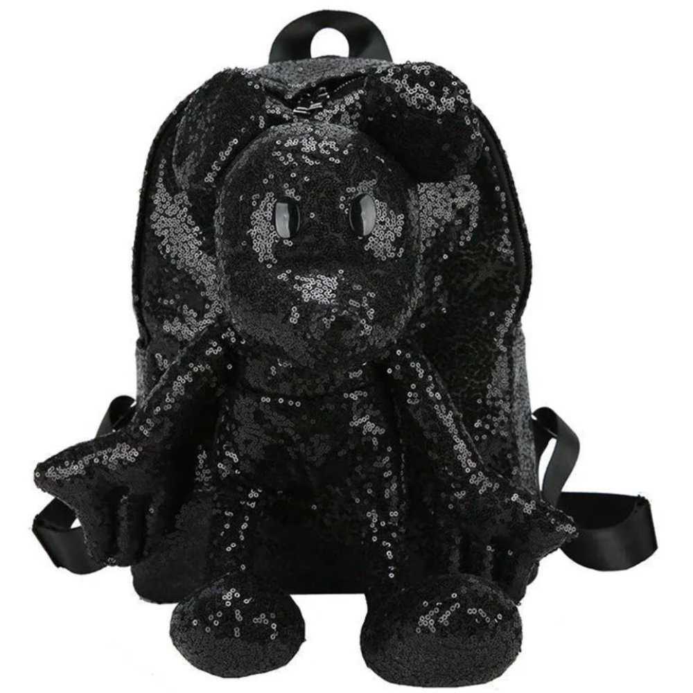 Hidden Mickey Black Sequin Backpack Full Body Mickey Mouse Bag